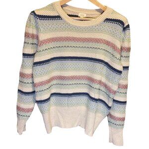 ANA Multicolor Striped Long Sleeve Lightweight Knit Sweater Sz XXL